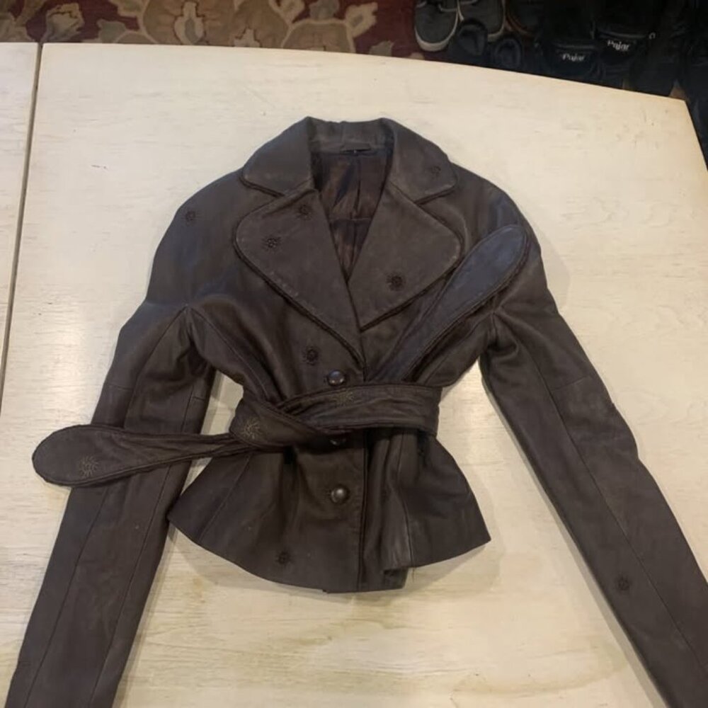 Lombardini Italian Leather Brown Jacket